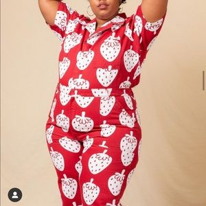 Big Bud Press strawberry short sleeved jumpsuit